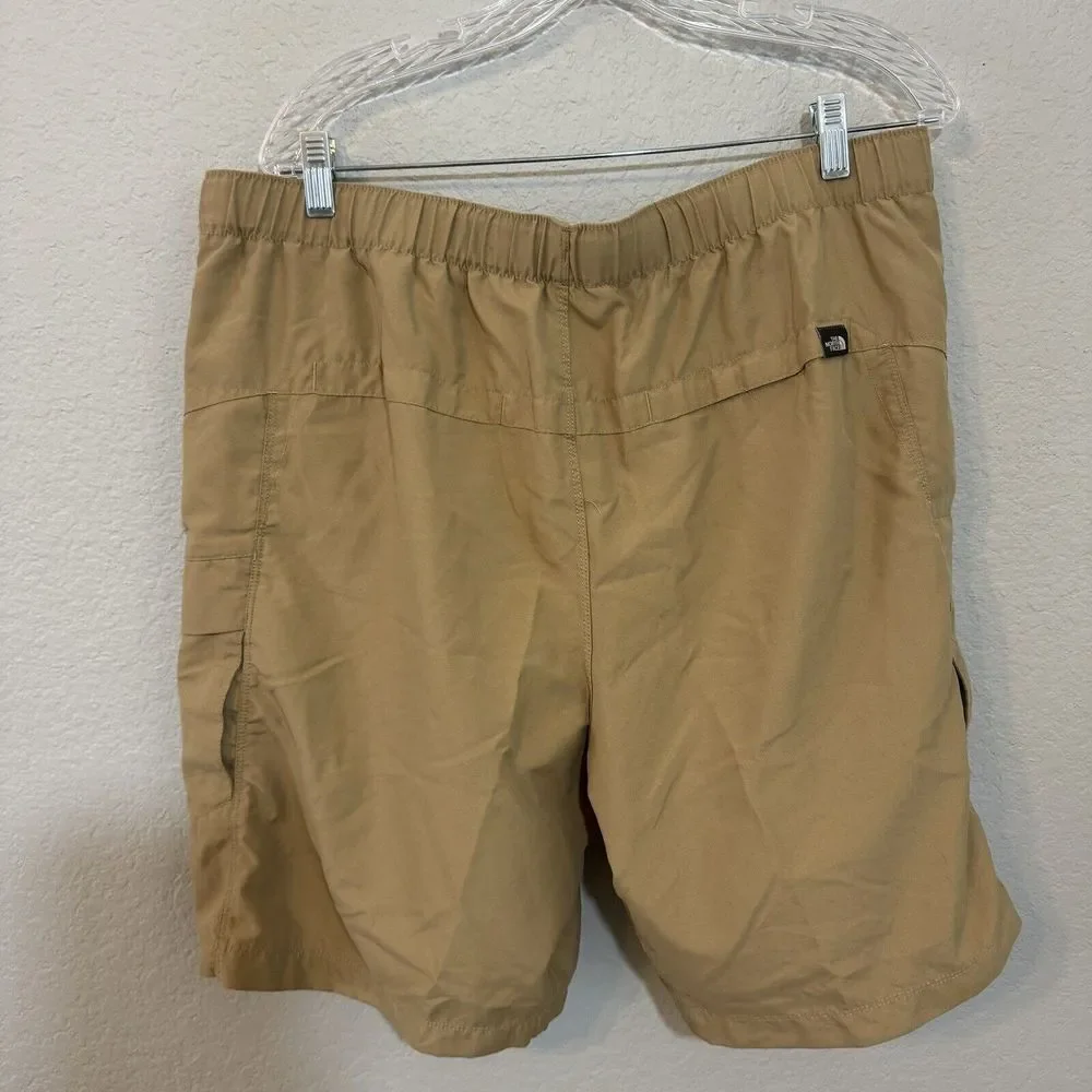 The North Face Hiking Shorts Mens Large L Inner Liner Polyester, Khaki ARPF 9 In